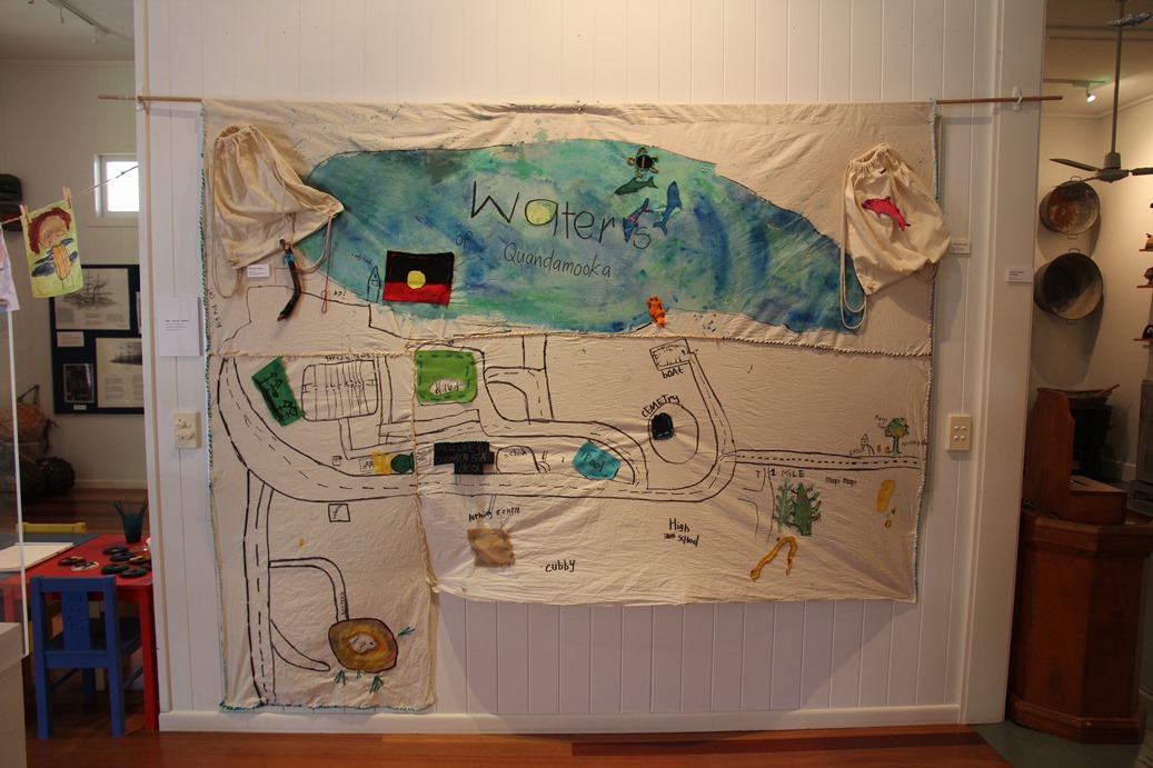 Mixed media map created by the Minjerribah jarjums